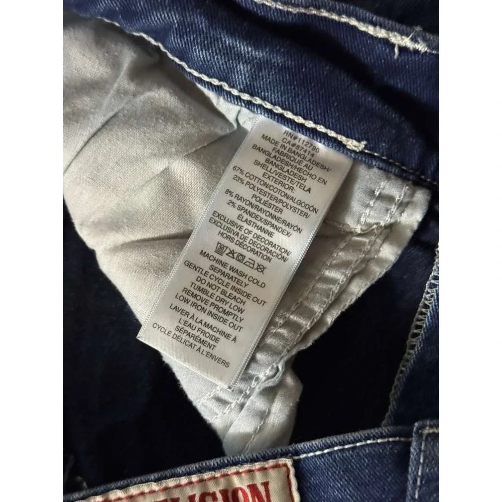True Religion Mens Rocco Relaxed Skinny Jean Blue Denim Size 34